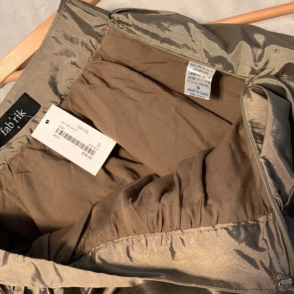 Fab’rik size small taffeta silver green Christmas party full skirt sky midi gold - Picture 5 of 8